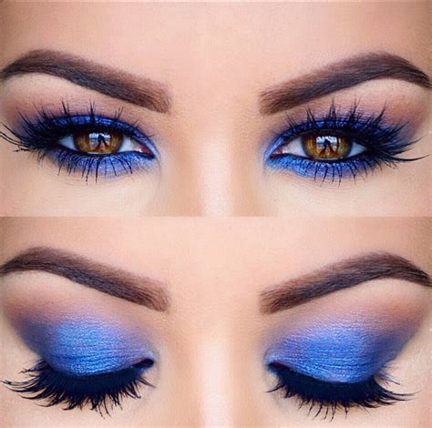 dramatic makeup for blue eyes.